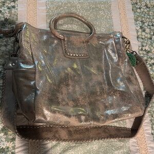 HOBO Metallic Silver Shoulder Bag
